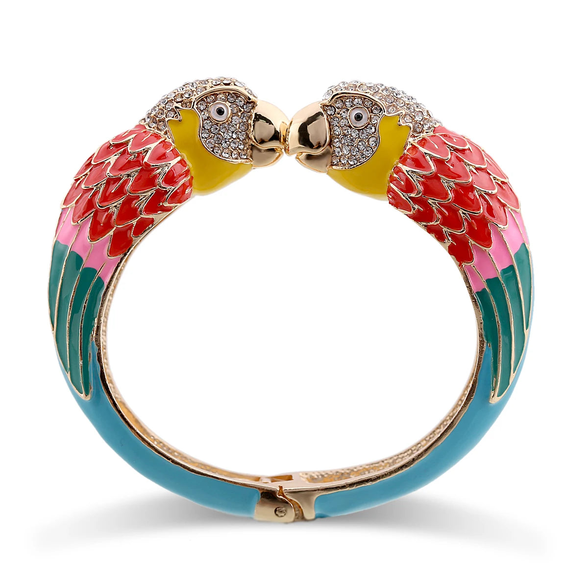 Hot Selling Unique Custom Jewelery™ - Paradise Enamel Parrot Hinge Bangle