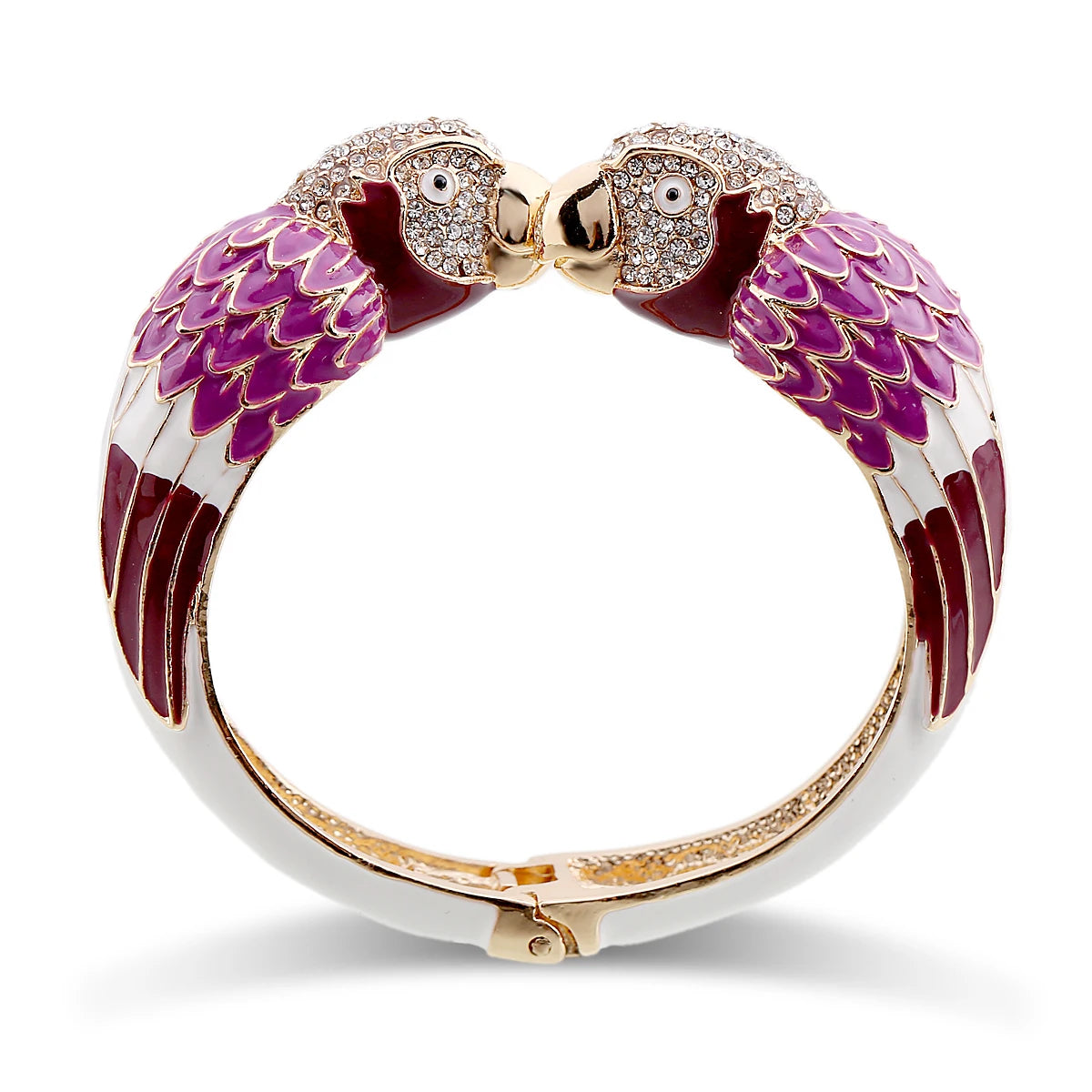 Hot Selling Unique Custom Jewelery™ - Paradise Enamel Parrot Hinge Bangle