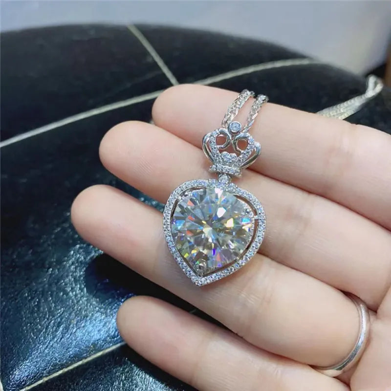 Unique Custom Jewelery™ - 10 Ct Moissanite Crown D Color Mom Necklace