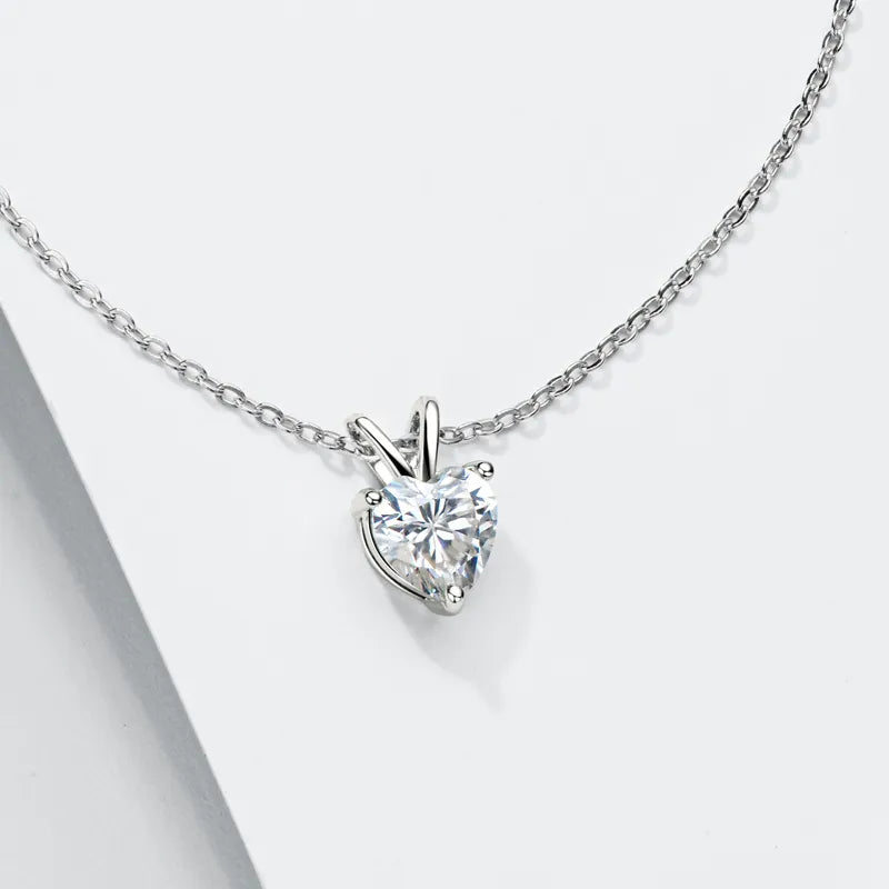 Unique Custom Jewelery™ 2 Ct Heart Shape Moissanite D Color Mom Pendant