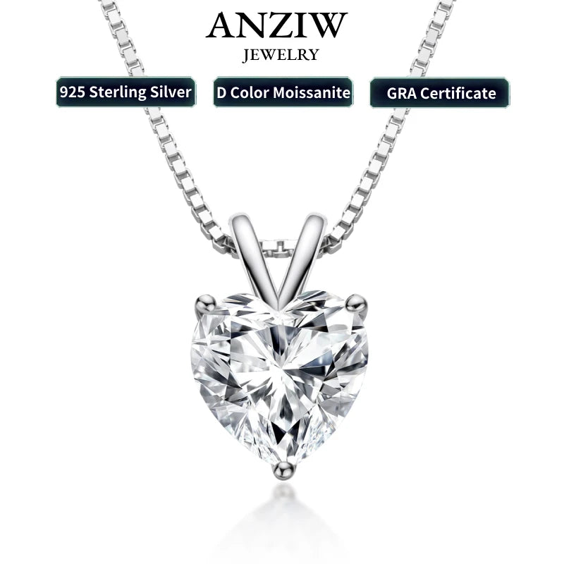 Unique Custom Jewelery™ 2 Ct Heart Shape Moissanite D Color Mom Pendant