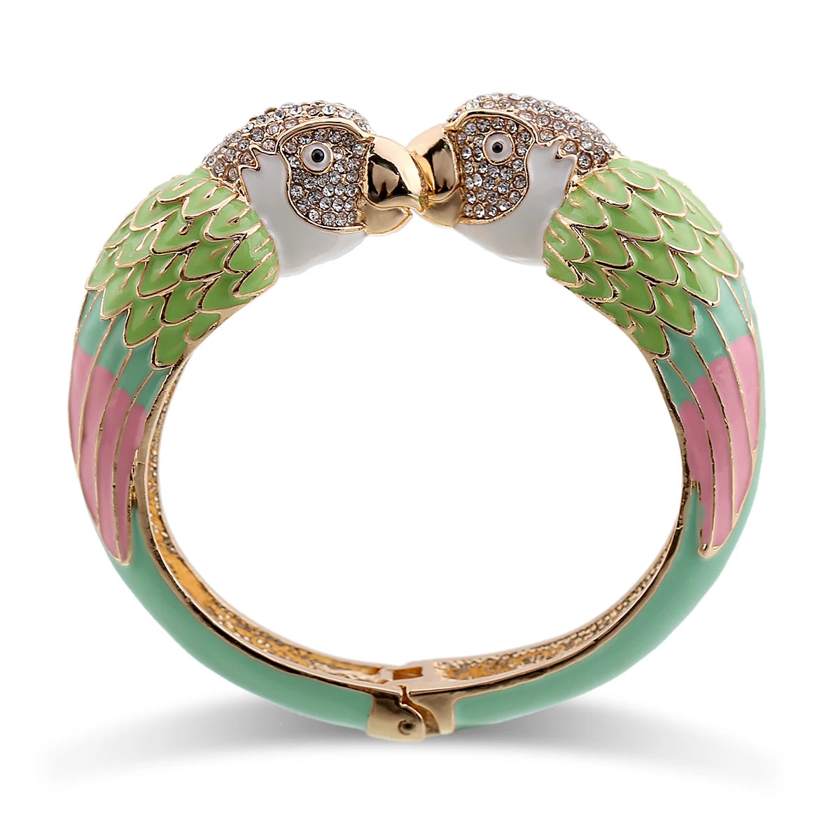 Hot Selling Unique Custom Jewelery™ - Paradise Enamel Parrot Hinge Bangle