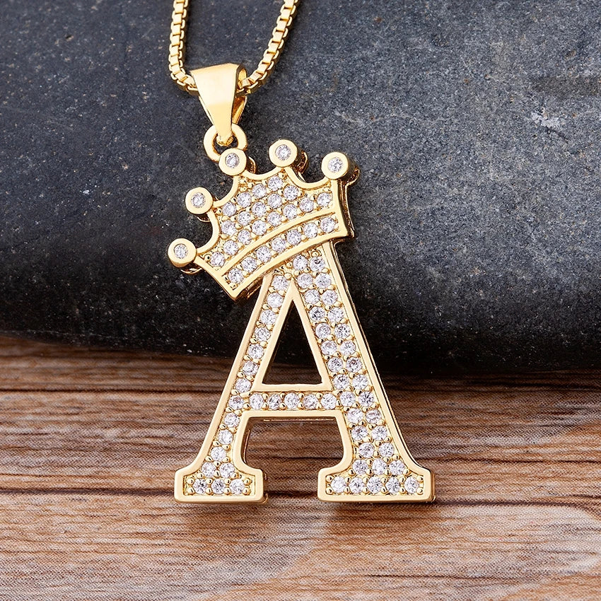 Fashion Luxury A-Z Crown Alphabet Necklace™