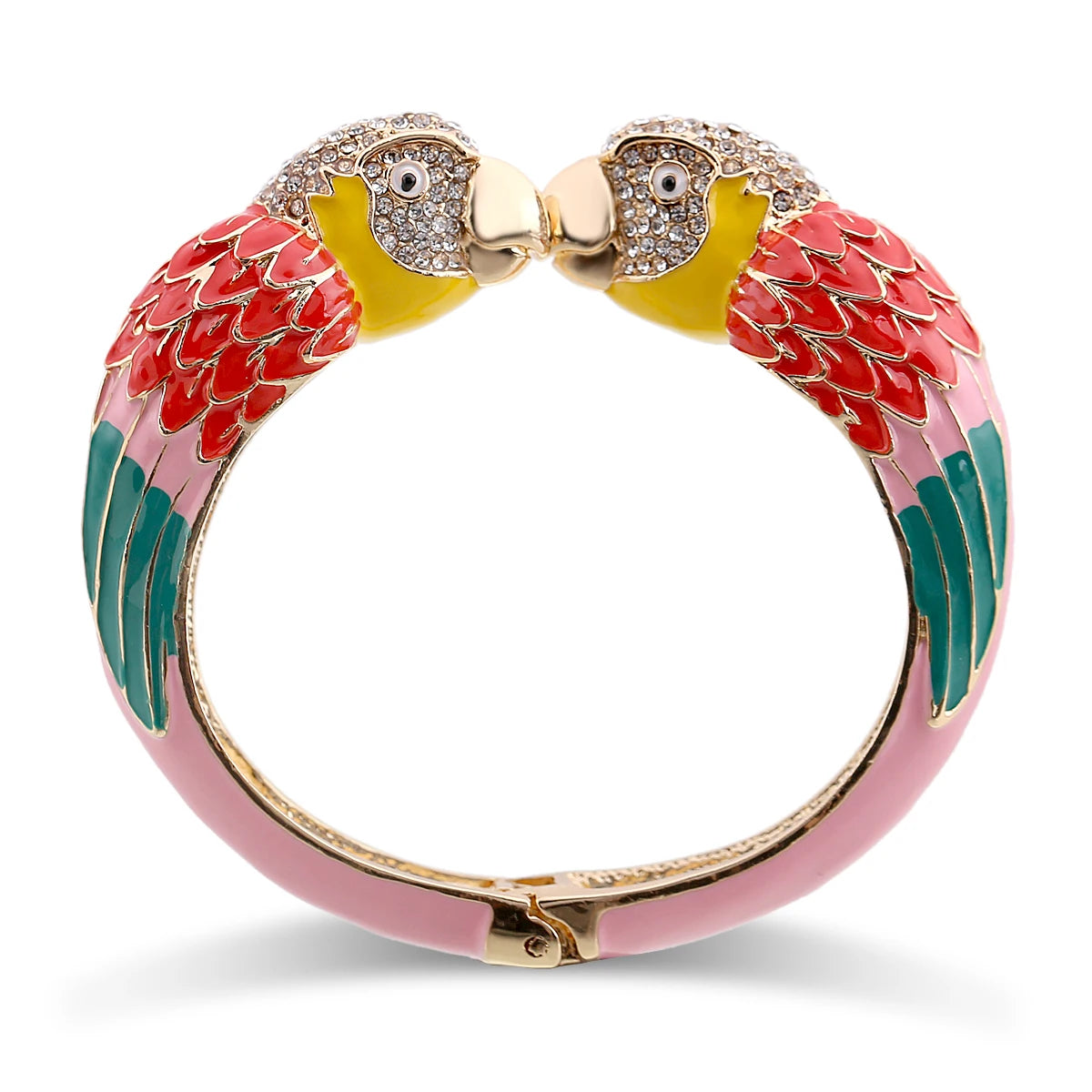 Hot Selling Unique Custom Jewelery™ - Paradise Enamel Parrot Hinge Bangle