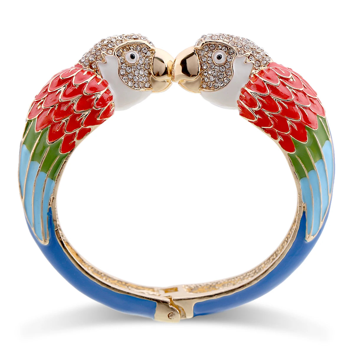 Hot Selling Unique Custom Jewelery™ - Paradise Enamel Parrot Hinge Bangle