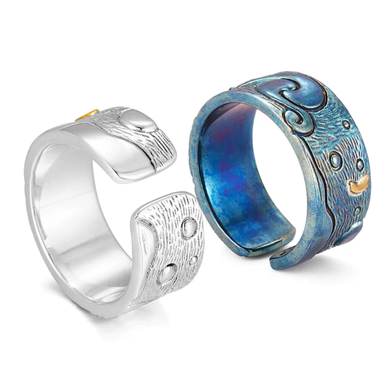 Unique Custom Jewelery™ - Celestial Harmony Adjustable Silver Band