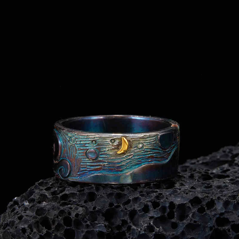 Unique Custom Jewelery™ - Celestial Harmony Adjustable Silver Band