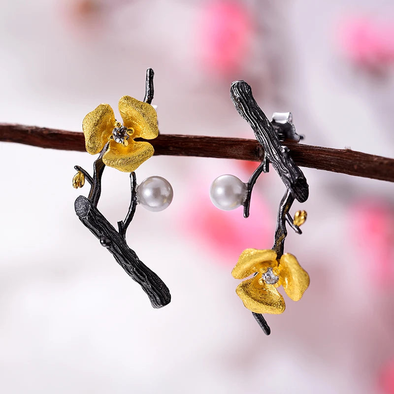 Unique Custom Jewelery™ - Lotus Blossom Sterling Silver Earrings